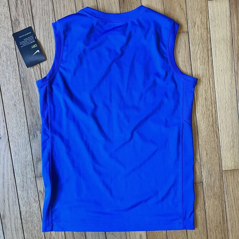 Nike Boy's Blue Sleeveless Tank Top-Size M
